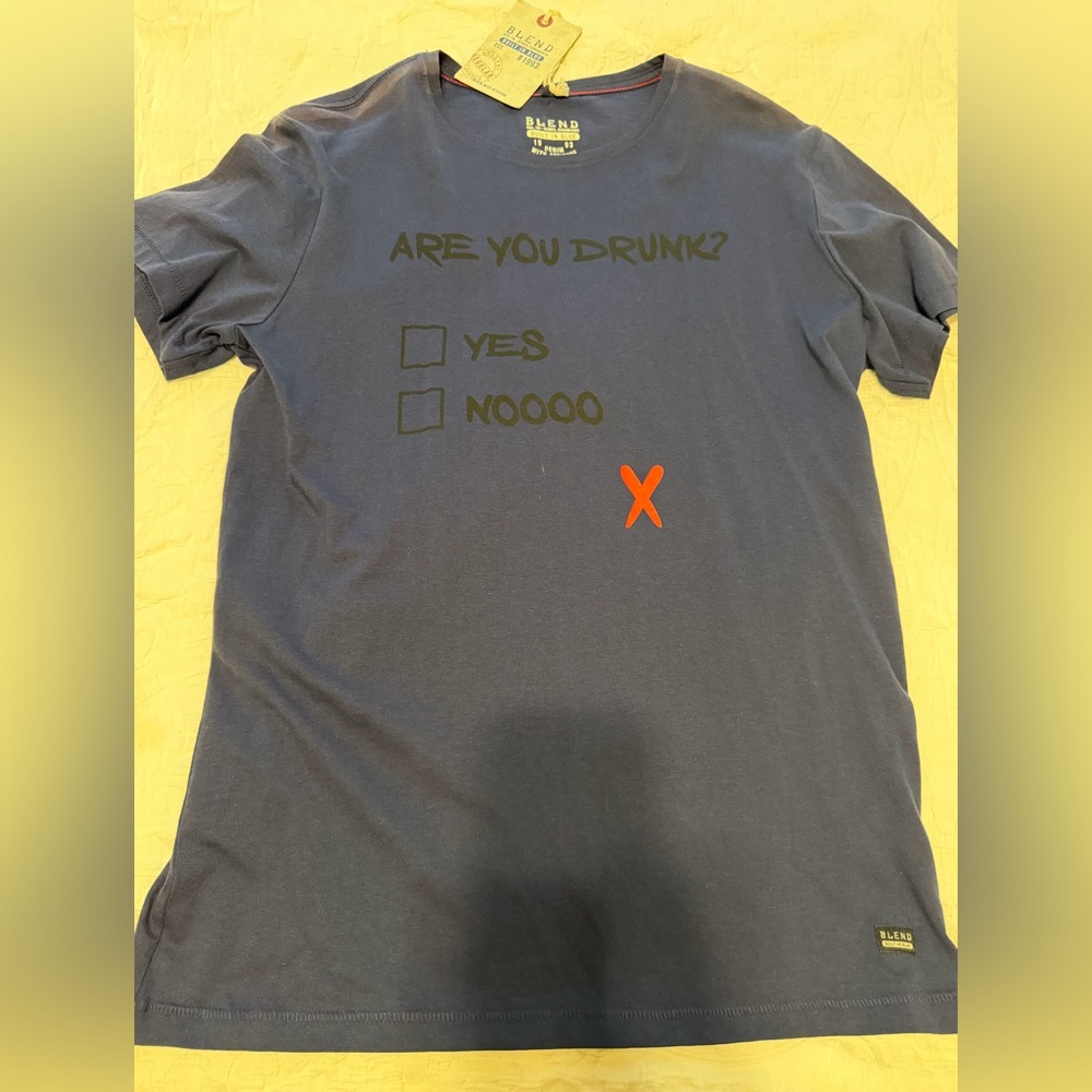 3 for$5✨BLEND Men’s “Are You Drunk?” Blue T-Shirt, *NEW*